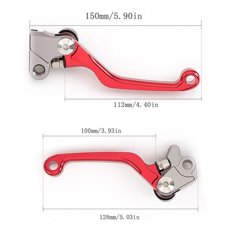 NICEDOLL Dirt Bike Clutch Brake Pivot Levers for CRF125F CRF 125 F 125F 2020 2021 2022 2023 Foldable CNC Red - Image 5